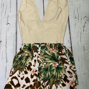 Animal / jungle print bandage romper